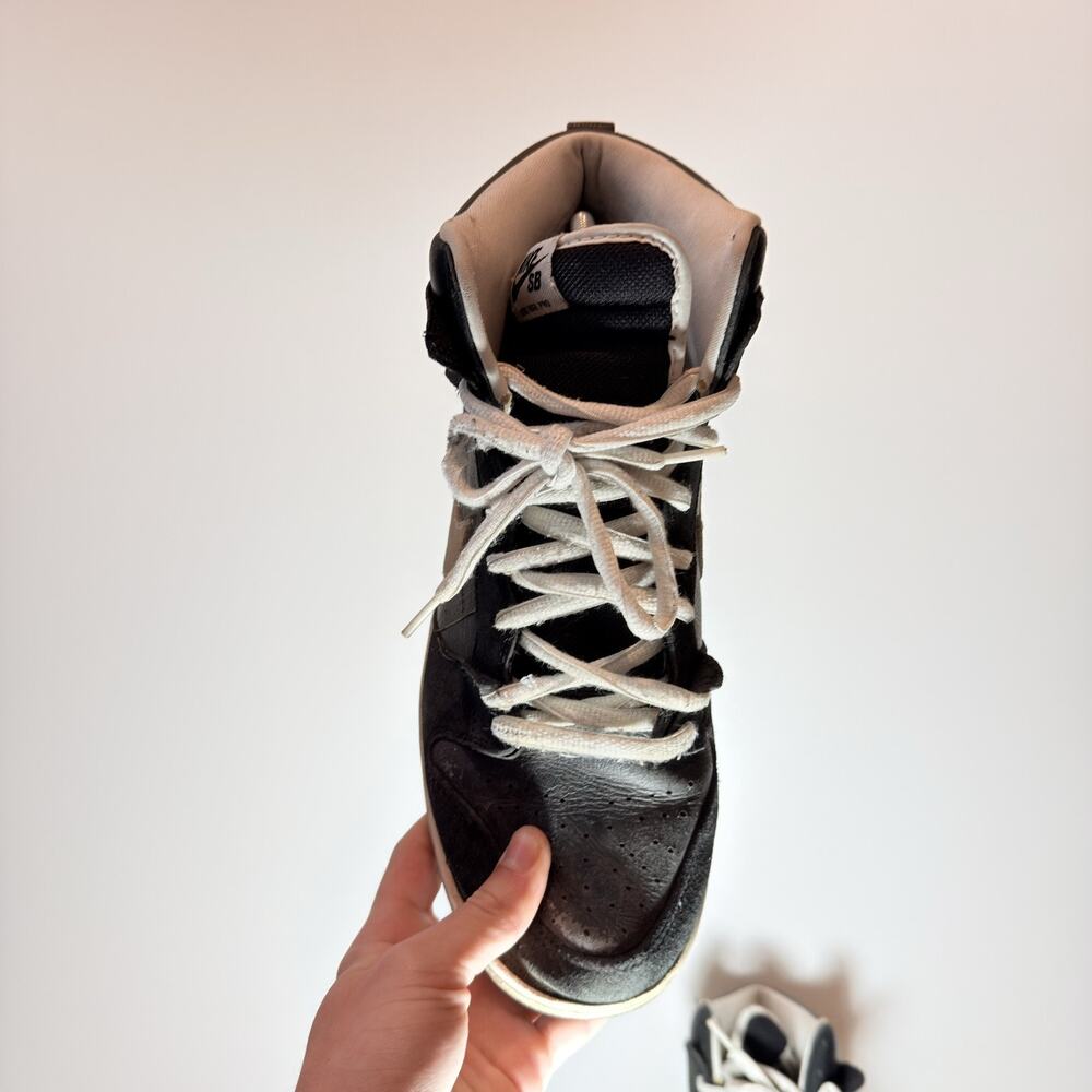Nike SB Dunk High Pro Black White Men Size 11 Vintage Skate Sneaker Used HighTop - Picture 6 of 10